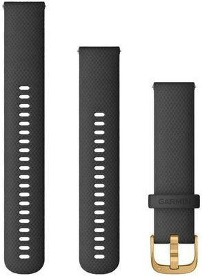 Strap Garmin Quick Release 20mm, silicone, black, golden clasp (Venu Sq, Venu 2 plus aj.)