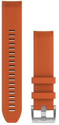 Strap Garmin QuickFit 22mm, silicone, orange, silver clasp (Marq, Marq Hodinky-365.com