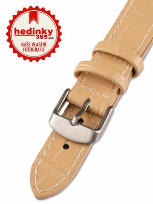 Unisex leather beige strap for watches W-140-D