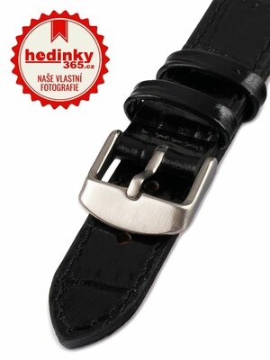 Unisex leather black strap for watches W-140-And