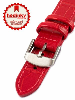 Unisex leather red strap for watches W-140-E