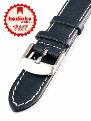 Unisex leather dark blue strap for watches W-00-E