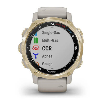Garmin Descent Mk2S Sapphire, Gold / Sand band