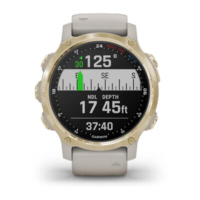 Garmin Descent Mk2S Sapphire, Gold / Sand band