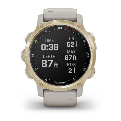 Garmin Descent Mk2S Sapphire, Gold / Sand band