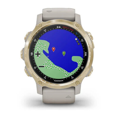 Garmin Descent Mk2S Sapphire, Gold / Sand band