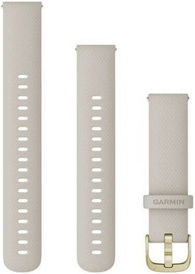 Strap Garmin Quick Release 18mm, silicone, beige, golden clasp (Venu 2S, Vívoactive 4S, Vívomove 3S)