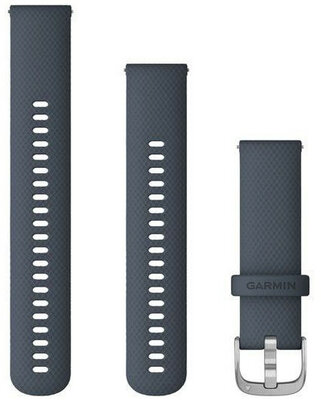 Garmin Strap Quick Release 22mm, silicone blue-grey, silver clasp (+ elongated part)