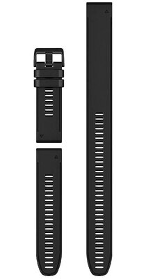 Garmin Strap Quickfit 26 mm, Silicone, Black, Black Buckle (Fenix 7X/6X/5X, Tactix, etc.) + elongated part, 26 cm