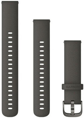 Silicone strap Garmin 18mm (for Venu 2S, Vívoactive 4S, Vívomove 3S), grey V4, Quick Release, + extended part, 010-12932-0E