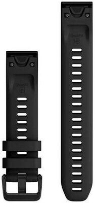 Silicone strap Garmin 20mm (for Garmin Fenix 8/7S/6S (43mm), etc.), black, QuickFit, + extended part, 010-13028-00