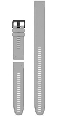 Silicone strap Garmin 26mm (for Garmin Fenix 8/7X/6X (51mm), Tactix etc.), grey, QuickFit, + extended part, 010-12904-00