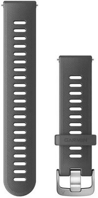 Strap Garmin Quick Release 20mm, silicone, grey, silver clasp (Venu, Venu Sq, Venu 2 plus aj.)