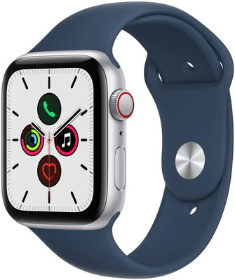 Apple Watch SE GPS + Cellular 44mm Silver Aluminium Case / Abyss Blue Sport Band - Regular