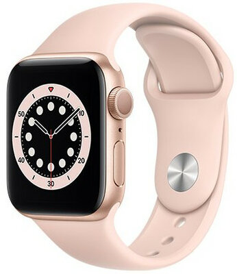 Apple Watch Series 6 GPS, 40mm Gold Aluminium Case with Pink Sand Sport Band - Regular