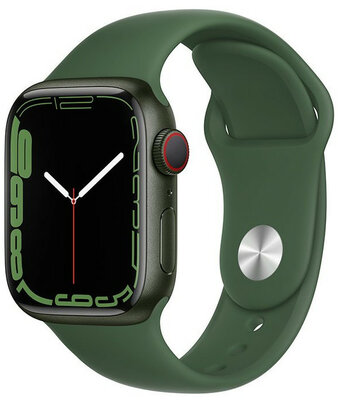 Apple Watch Series 7 GPS + Cellular, 41mm Green Aluminium Case with Clover Sport Band
