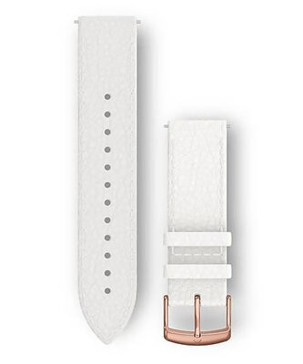 Strap Garmin Quick Release 18mm, leather, white, pink-gold clasp (Venu 2S, Vívoactive 4S, Vívomove 3S)