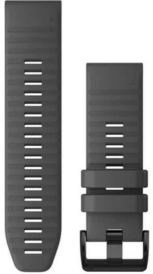 Strap Garmin QuickFit 26mm, silicone, dark grey, black clasp (Fenix 7X/6X/5X, Tactix aj.)