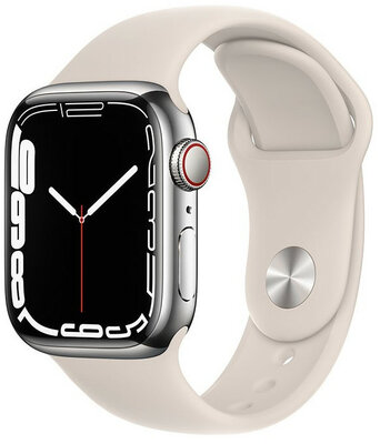 Apple Watch Series 7 GPS + Cellular, 41mm, Starlight Aluminium Case with Starlight Sport Band