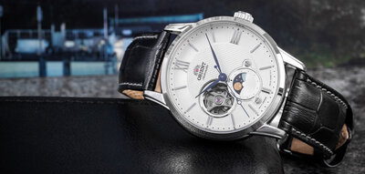 Orient Classic Sun and Moon Open Heart Automatic RA-AS0011S30B