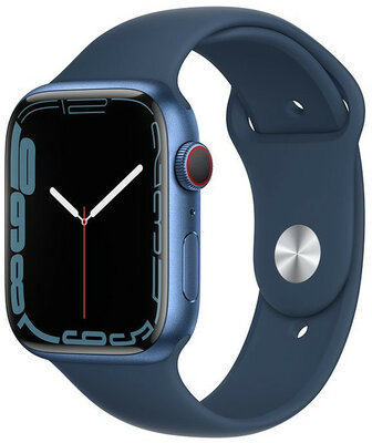 Apple Watch Series 7 GPS + Cellular, 45 mm Blue Aluminium Case with Abyss Blue Sport Band