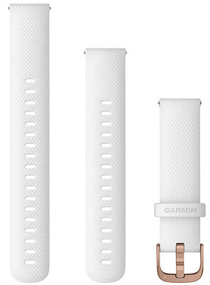 Silicone strap Garmin 18 mm (pro Venu 2S, Vívoactive 4S, Vívomove 3S), White, Quick Release, + extended part