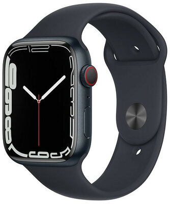 Apple Watch Series 7 GPS + Cellular, 45 mm Midnight Aluminium Case with Midnight Sport Band
