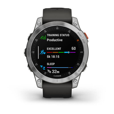 Garmin Epix 2 Glass, Silver / Gray Silicone Band