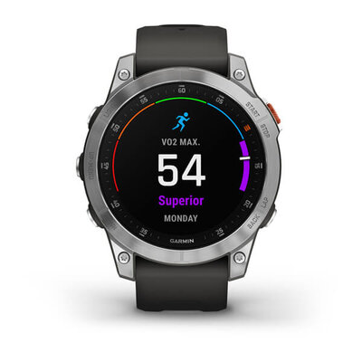 Garmin Epix 2 Glass, Silver / Gray Silicone Band