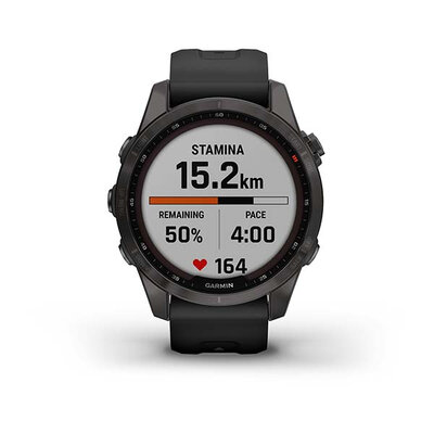 Garmin Fenix 7S Sapphire Solar Grey DLC Titanium / Black Band