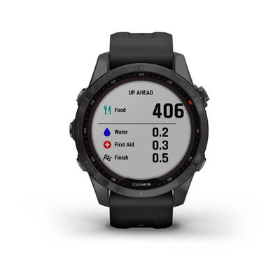 Garmin Fenix 7S Sapphire Solar Grey DLC Titanium / Black Band