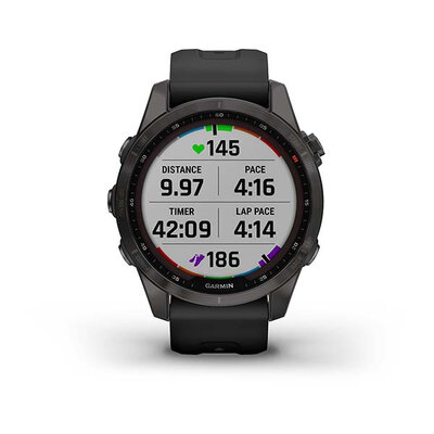 Garmin Fenix 7S Sapphire Solar Grey DLC Titanium / Black Band