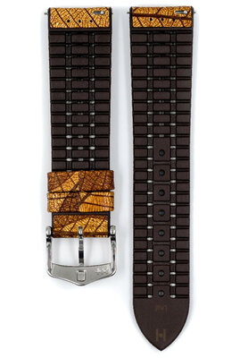 Hirsch rubber strap Leaf L 0921046010-2, brown, natural rubber, length L, Quick Release