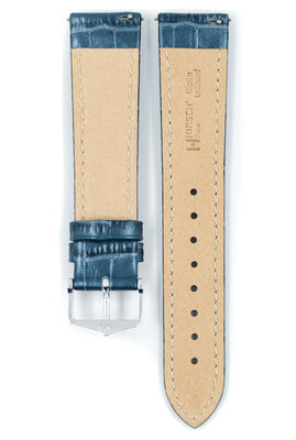 Blue leather strap Hirsch Duke Metallic M 01027180-2 (Calfskin)