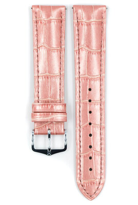 Pink leather strap Hirsch Duke Metallic M 01027122-2 (Calfskin)
