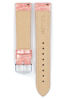 Pink leather strap Hirsch Duke Metallic M 01027122-2 (Calfskin)
