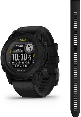 Garmin Descent G1 Solar, Black (+ spare strap)