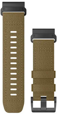Strap Garmin QuickFit 26mm, nylon, brown, black clasp (Fenix 7X/6X/5X, Tactix aj.)