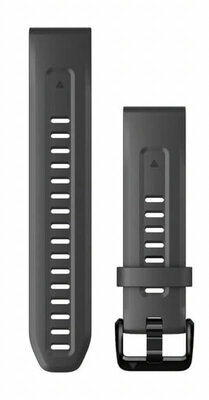 Garmin Strap QuickFit 20mm, Graphite Silicone, clasp Black