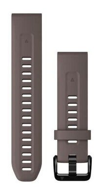 Strap Garmin QuickFit 20mm, silicone, grey, black clasp (Fenix 7S/6S/5S)