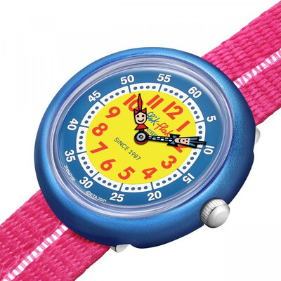 Flik Flak Blue ZFBNP190 with Pink Strap