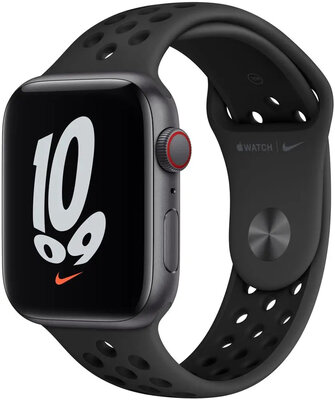 Apple Watch Nike SE GPS + Cellular, 44mm Space Gray Aluminum Case with Anthracite/Black Nike Sports Strap
