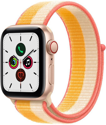 Apple Watch SE GPS + Cellular, 40mm Gold Aluminium Case / Maize/White Sport Loop