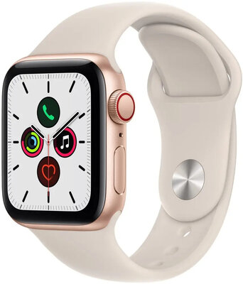 Apple Watch SE GPS + Cellular, 40mm Gold Aluminium Case / Starlight Sport Band - Regular