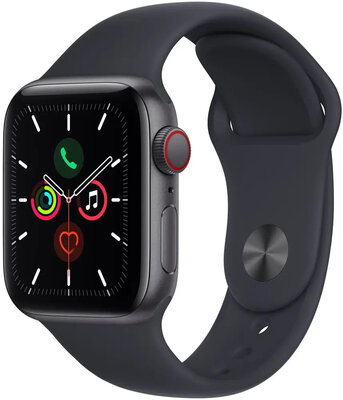 Apple Watch SE GPS + Cellular, 40mm, Space Grey Aluminium Case with Midnight Sport Band
