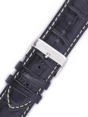 Strap Orient UDDARSB, leather black, silver clasp (pro model FEVAD)
