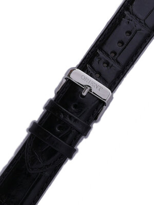 Strap Orient UDDYESB, leather black, silver clasp (pro modely FET0P, FAG02, FDB08 aj.)