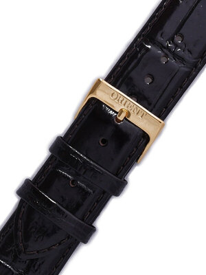 Strap Orient UDDYLAT, leather black, golden clasp (pro model FUG1R)
