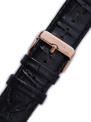 Strap Orient UDEAJRB, leather black, rosegold clasp (pro model FUNC7)