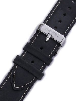 Strap Orient UDEANSB, leather black, silver clasp (pro model FEM7A)